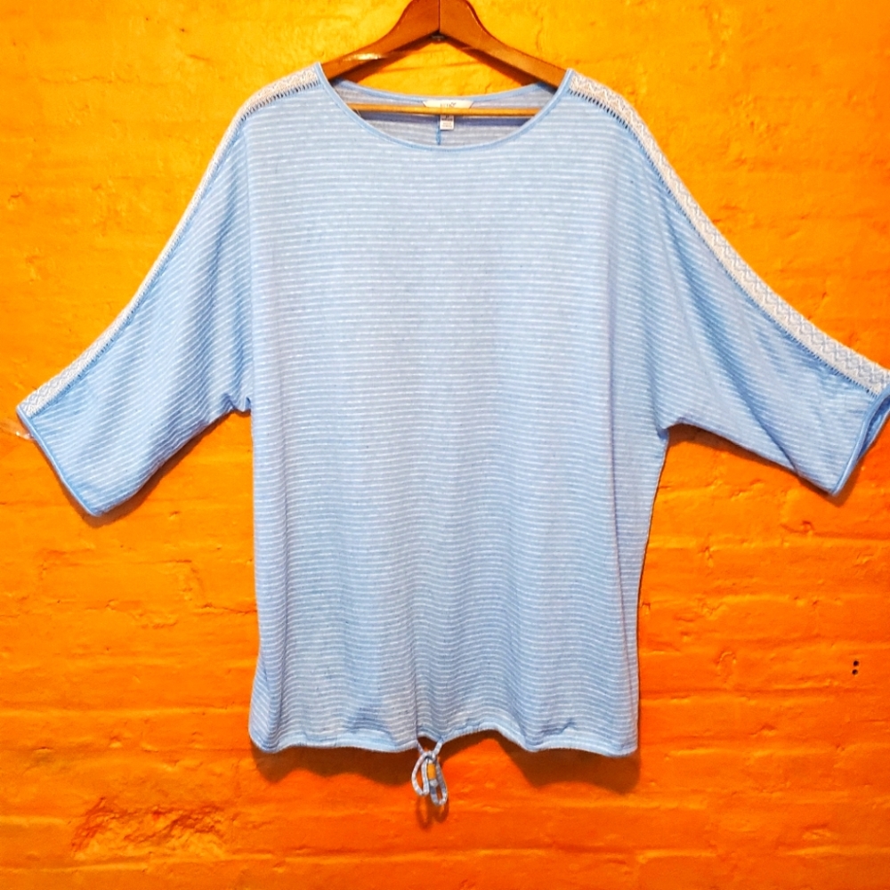 Terra&Sky stripped 3/4 sleeve top